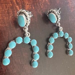 Silver & Cabochon Turquoise Earings